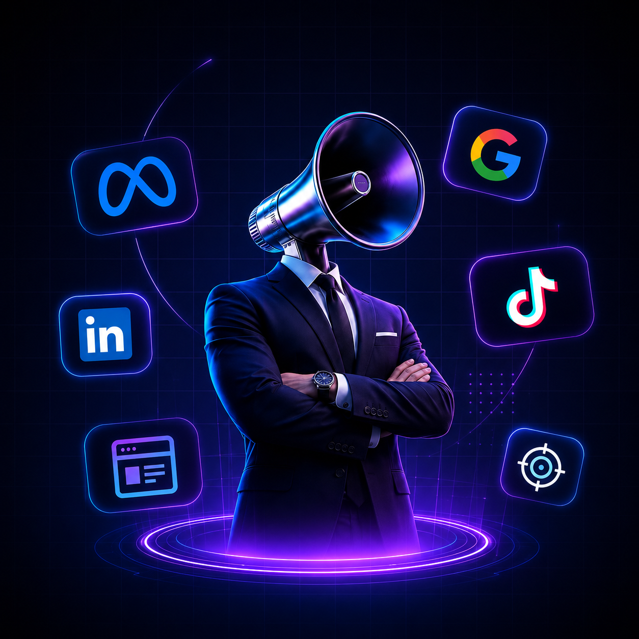 Amplifico tu mensaje en Meta, Google, LinkedIn y TikTok Ads